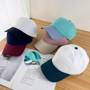 Casquette <span class=keywords><strong>de</strong></span> baseball bicolore en coton lavé à basse quantité minimale <span class=keywords><strong>de</strong></span> commande d'expédition rapide, chapeau <span class=keywords><strong>de</strong></span> <span class=keywords><strong>papa</strong></span> uni doux et non structuré pour hommes et femmes - Product Image 1