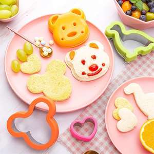 Ensemble de découpeurs et scelleurs de sandwichs en plastique pour les boîtes à lunch des enfants, fabrication de pain grillé DIY, outils de cuisine - Product Image 4