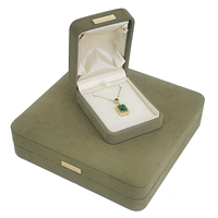 Boîte à bijoux de luxe pour présentation, emballage pour bracelet, collier, pendentif, bague, ensemble en microfibre avec logo