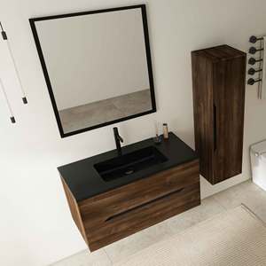 Mueble de Baño de PVC Impermeable de Lujo, Superventas, con Espejo Iluminado por LED y Lavabo Individual para Venta al por Mayor <span class=keywords><strong>TONA</strong></span> - Product Image 5