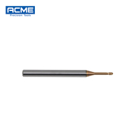 Fraise à micro-embout en carbure de tungstène HRC60, diamètre mini 1,5 mm, pour métal, 2 dents, rayon d'angle, L1=10