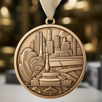 Médaille en métal de trophée de bâtiment d'équipe d'entreprise sans militaire de bronze vintage