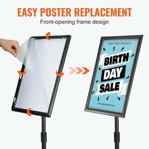 Heavy-Duty 11x17 inch bệ giữ dấu dọc ngang có thể điều chỉnh màu đen Poster đứng tầng thường vụ quảng cáo - Product Image 6