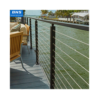 BNS Maßgefertigtes Edelstahl-Balustrade-Treppengeländer-System Edelstahl-Kabelgeländer Bodenbalustrade