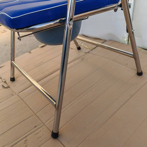 Chaise de toilette pliante en acier inoxydable avec dossier réglable en hauteur pour personnes âgées et femmes enceintes - Product Image 3