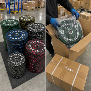 Discos de Parachoques de Goma de <span class=keywords><strong>Hierro</strong></span> <span class=keywords><strong>Fundido</strong></span> de Alta Densidad con Camuflaje de 5 Colores, 20 kg, para Levantamiento de Pesas, Sentadillas y Entrenamiento de Fuerza en Gimnasio - Product Image 4