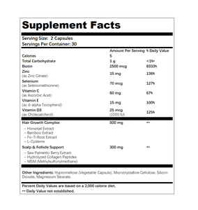Formula pertumbuhan rambut canggih untuk Label pribadi Biotin Saw kolagen Palmetto & campuran Vitamin esensial - Product Image 5