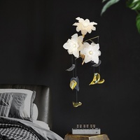 Lampe murale de luxe en cuivre/fer et verre/céramique, style européen haut de gamme, nouveau modèle artistique, grand design floral LED
