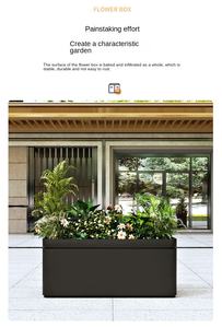 กระถางปลูกต้นไม้เหล็กทรงสี่เหลี่ยมสำหรับสวนบ้านทันสมัย พร้อมฉากกั้นแบบถอดได้สำหรับวางบนพื้น - Product Image 6