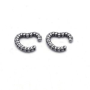 yunnique Cuff <b>Earrings</b> Heart Shape Titanium Steel Unisex Retro Style 316 Stainless Steel Fashion Jewelry - Product Image 1