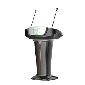 Microfone de acrílico e plástico podio, microfone de acrílico e de plástico competitivo para leitura com luz de led