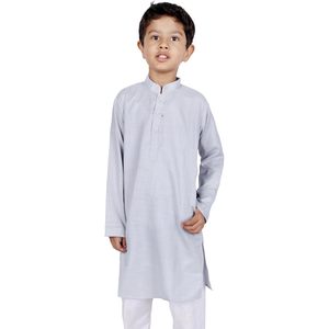 Triloki Kids Cotton <b>Kurta</b> Set For <b>Boys</b> Regular Fit Indian Traditional Ethnic Wear Casual White - Product Image 2