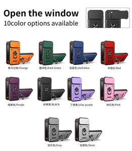 Coque de téléphone en TPU+PC avec protection d'objectif coulissante et anneau métallique rotatif pour OnePlus 15R/ACE5 Pro/<span class=keywords><strong>N300</strong></span>/Nord CE5/15/ACE5 - Product Image 2