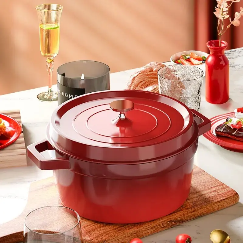 Jerman penjualan terbaik besi cor enamel peralatan masak masak besar panci sup casserole