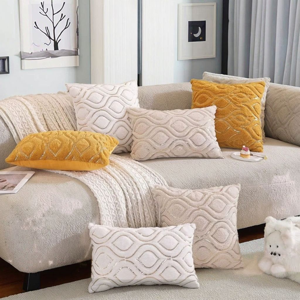 ตุ๊กตาผ้าขนสั้นสีเบจ45ซม. * 45ซม. ไม่มีแกนหมอนโมเดลพื้นฐานไม่