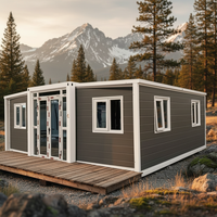 Maison préfabriquée extensible en conteneur, micro-maison familiale mobile modulaire avec panneaux solaires, maison pliable portable de 20 pieds