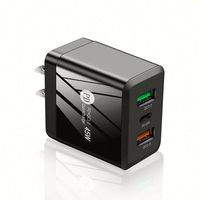 Chargeur mural 45W à charge rapide avec 3 ports USB (2 USB-A, 1 USB-C) pour prises EU, UK, US