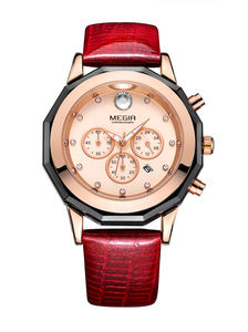 MEGIR 2042L Orologio Sportivo Cronografo di Tendenza con Cinturino in Vera Pelle, Design Moderno e Prezzo di Fabbrica - Product Image 3