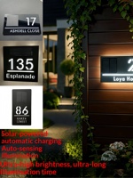 Panneaux de numéros de maison lumineux à LED solaires ultra-lumineux, sur mesure, transfrontaliers, les plus vendus (3 modèles) pour cour