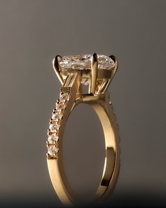 Classic <b>Cushion</b> Cut Lab Grown Diamond Solitaire <b>Ring</b> 1.0-2.5 CTW Prong Mounted Solid Gold Bridal Engagement <b>Ring</b> for Women - Product Image 4