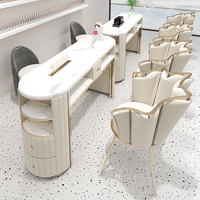 Ensemble de mobilier de salon de manucure tendance à aspiration, poste de manucure simple ou double et canapé, tables à ongles tendance