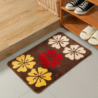 Tapis de bain moelleux en chenille antidérapant et absorbant, lavable pour la douche et l'entrée de la salle de bain