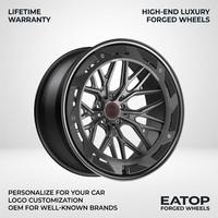 Jantes en fibre de carbone forgées noir mat EATOP Custom 18-22 pouces, 2 pièces, compatibles avec Mercedes, Corvette, Land Rover, Rolls-Royce