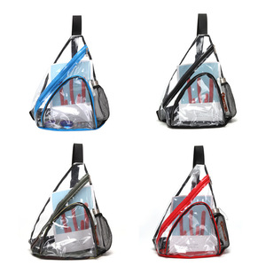 Bolso bandolera transparente de PVC, 35x40x14cm, 4 colores, aprobado para estadios, mochila transparente para el pecho, bolsillo de malla para botella, apto para mujer - Product Image 1