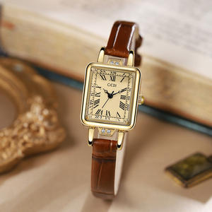 Nouvelle montre pour femme, style vintage de haute valeur, petit cadran carré, bracelet en cuir, montre rétro - Product Image 1