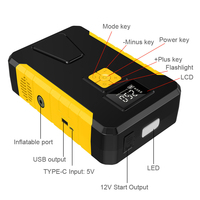 Démarreur de voiture multifonction, pompe à air portable, compresseur d'air, gonfleur de pneus automatique, alimentation de secours