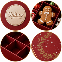 Boîte cadeau magnétique rouge de luxe avec séparateurs pour chocolats et bonbons, logo personnalisé, estampage or, emballage en carton, boîtes en papier