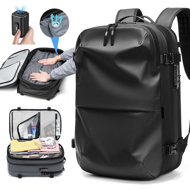 Expandable Airbag Backpack with Vacuum System Anti Theft Travel Laptop Backpack Waterproof Air Bag Vacuum Compression Backpack