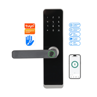 Cerradura Inteligente Electrónica con Huella Dactilar TTLock Tuya Cloud Wi-Fi, con Llave de Tarjeta y Contraseña, para Puerta de Madera, Seguridad para el Hogar