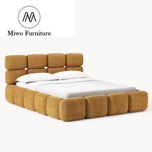 Struttura <span class=keywords><strong>Letto</strong></span> dal Design Moderno per Camera da <span class=keywords><strong>Letto</strong></span> in Tessuto Teddy Bouclé Bianco Colore Modificabile <span class=keywords><strong>Letto</strong></span> Imbottito King Size <span class=keywords><strong>Matrimoniale</strong></span> per Hotel - Product Image 4