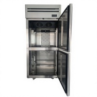 Congélateur vertical commercial à 2 portes en acier inoxydable, -12°C ° C ~ -21 ° Congélateur à refroidissement par air pour restaurant, hôtel, traiteur, cuisine