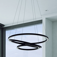 Luminaires suspendus modernes en acrylique ECOJAS, lustre LED en aluminium, design doré, aluminium simple, fer + cristal + acrylique 80 4.6