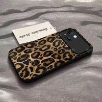 Coque de téléphone ZL022 imprimé léopard tendance pour iPhone 17 Pro Max, 17 Air, avec grande fenêtre givrée, motif dessin animé pour iPhone 13, 11xs, collection automne