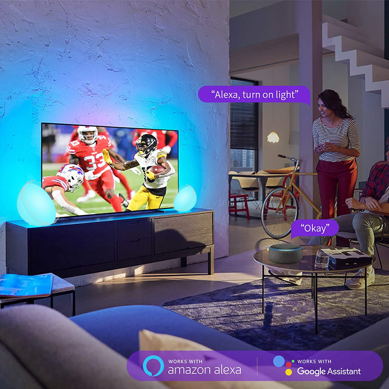 Tuya Smart App-Controlled RGB+CCT LED Lamp Creative Desktop Interior Atmosphere White Shade Voice-Activated Hotel Use Rhythm · image 4