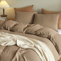 Taies d'oreiller en mousseline King Size 100% coton, lot de 2, avec fermeture à enveloppe, 100% coton lavé