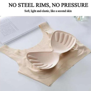 Reggiseni <span class=keywords><strong>senza</strong></span> cuciture da donna <span class=keywords><strong>senza</strong></span> fili biancheria intima lucida <span class=keywords><strong>reggiseno</strong></span> Push up <span class=keywords><strong>senza</strong></span> anello in acciaio 3/4 tazza femminile Lingerie Comfort - Product Image 4