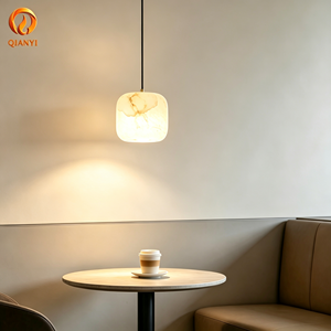 Lampadario a Sospensione Cilindrico in Marmo Moderno di Lusso, Piccola Lampada LED AC per <span class=keywords><strong>Soggiorno</strong></span>, Decorazione Illuminazione Casa - Product Image 4