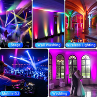 Focos LED RGBWA UV Inalámbricos con Control por Aplicación/Dmx512, Batería Recargable, IP33, Precio Económico, para DJ, Bodas, Conciertos, Iluminación de Escenarios