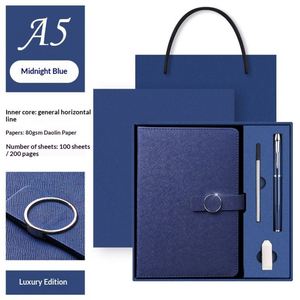 Set de Regalo Tres en Uno de Cuero PU con Logotipo Personalizado en Relieve, Diseño Magnético con Bolígrafo y USB, 100 Hojas - Product Image 3