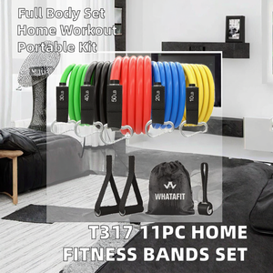 <span class=keywords><strong>Ebuy</strong></span> T317 Juego de 11 Bandas de Resistencia de Tela de Poliéster para Ejercicios en Casa, Cuerdas Elásticas para Entrenamiento de Fuerza en Interiores - Product Image 2