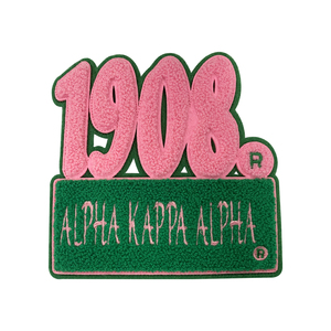 Custom Chenille <strong>Letters</strong> and Number Iron on Patches Towel Applique Custom Patches pink and Green <strong>Alpha</strong> Sorority Patches - Product Image 4