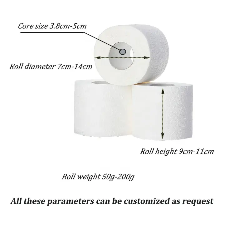 Bathroom Toilet Paper Brands Virgin Natural Tissue Paper Roll Luxury Ultra Soft Toilet Tissue Customizable Tissue Paper
