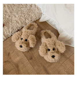 XIXIXITIAO mignon couleur unie <span class=keywords><strong>chien</strong></span> moelleux Animal mignon antidérapant hiver intérieur <span class=keywords><strong>chien</strong></span> pantoufles fourrure diapositives enfants pantoufles <span class=keywords><strong>pour</strong></span> femmes filles - Product Image 6