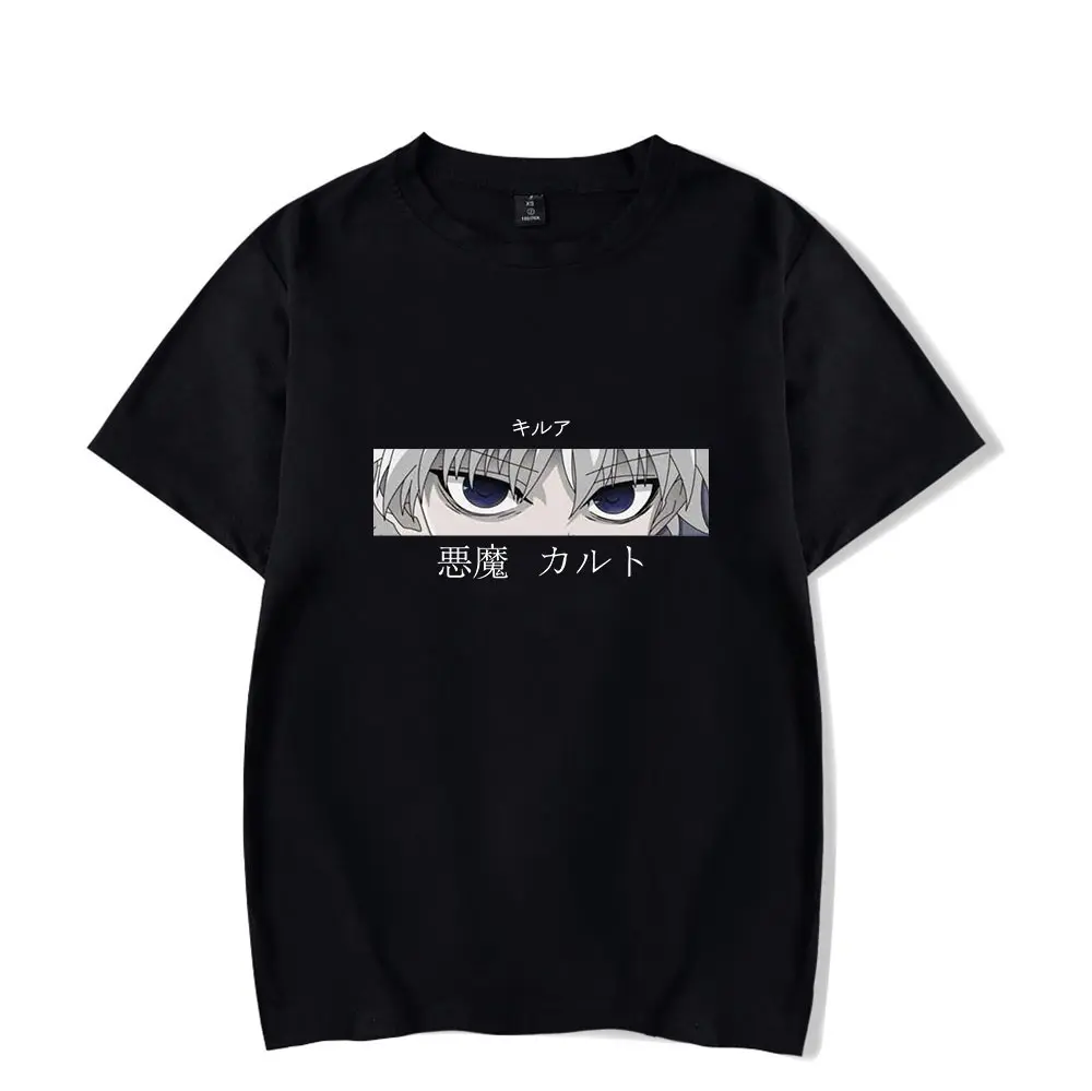 Hunter X Hunter Anime Herren T-Shirt Tops T-Shirts Killua Zoldyck Devil Eye T-Shirt Tops Kurzarm Casual Herren T-Shirt Kleidung Männlich