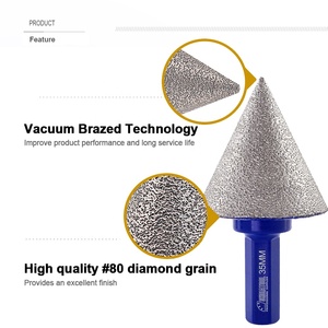 Fraise à chanfreiner diamantée hexagonale brasée sous vide 20/35/50mm <span class=keywords><strong>pour</strong></span> chanfreinage et découpe de trous - Product Image 6