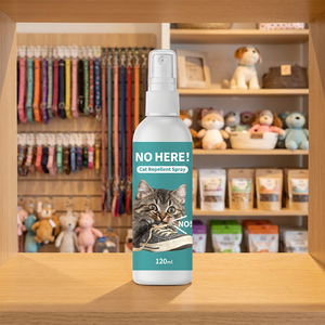 Spray Répulsif pour Chats à l'Huile Essentielle d'Agrumes Naturelle, Non Toxique, pour Zones Restreintes, Empêche les Chats de Faire <span class=keywords><strong>Pipi</strong></span>, Sûr pour l'Intérieur, Nettoyage Efficace - Product Image 1